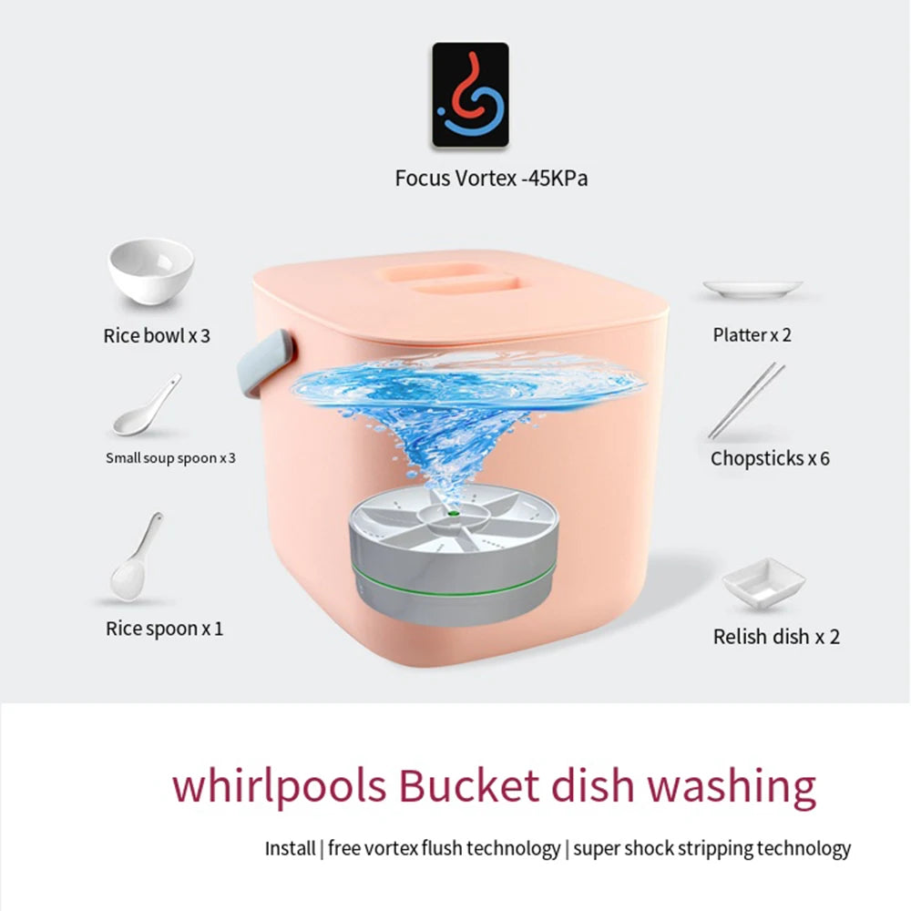 Kitchen Wireless Mini Dishwashers USB Ultrasonic Sink Fruit Vegetable Dish Washer Electric Portable Washing Machines 식기세척기