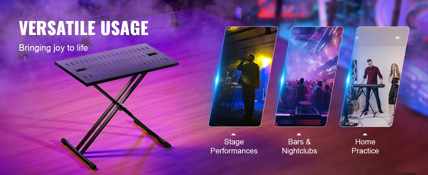 SucceBuy DJ Table Stand 32"x20" Portable DJ Laptop and Controller  Foldable Double-X Braced Keyboard Stand Tabletop Audio Mixer