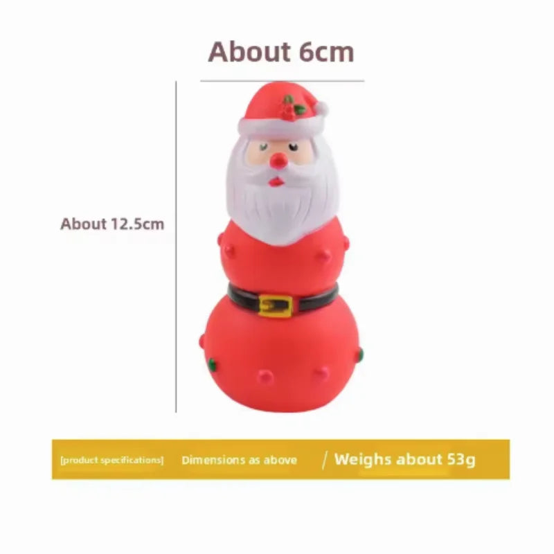 Christmas Themed Pet Squeaky Chew Toys Santa Tree Elk Design Durable Latex Rubber Teething Toys for Dogs And Cats Teeth Grinding