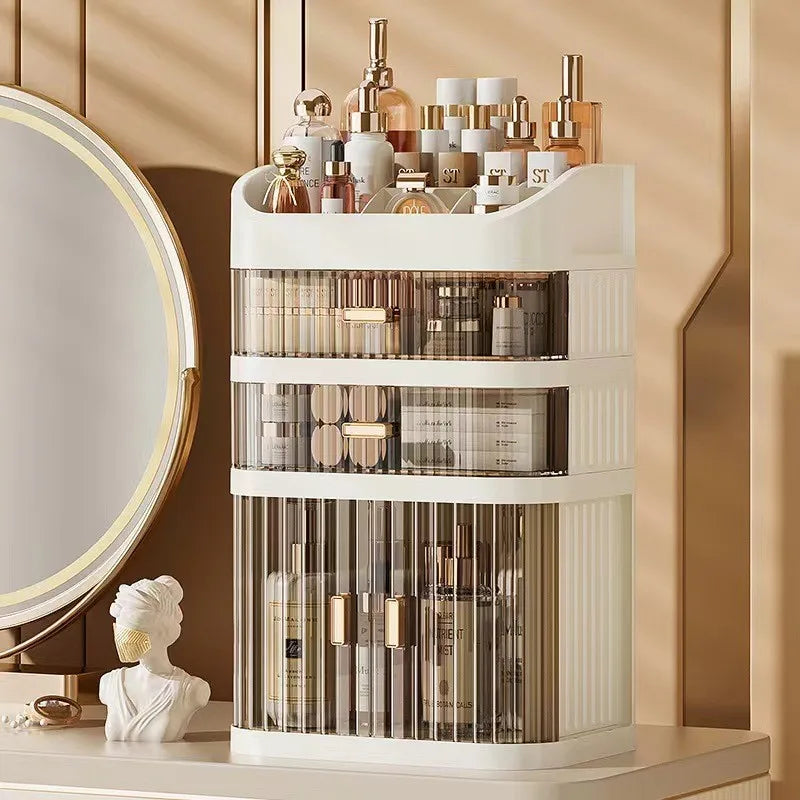 Caja de almacenamiento de cosméticos de gran capacidad, cajón organizador de maquillaje, joyería, esmalte de uñas, contenedor de