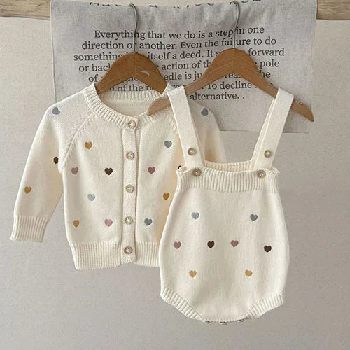 2025 New Autumn 0-3Yrs Children Clothes Suit Long Sleeved Knitted Pullover Sweater+PP Shorts Toddler Baby Girl Clothes Set