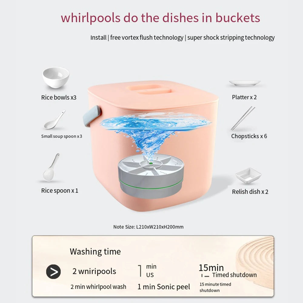 Kitchen Wireless Mini Dishwashers USB Ultrasonic Sink Fruit Vegetable Dish Washer Electric Portable Washing Machines 식기세척기