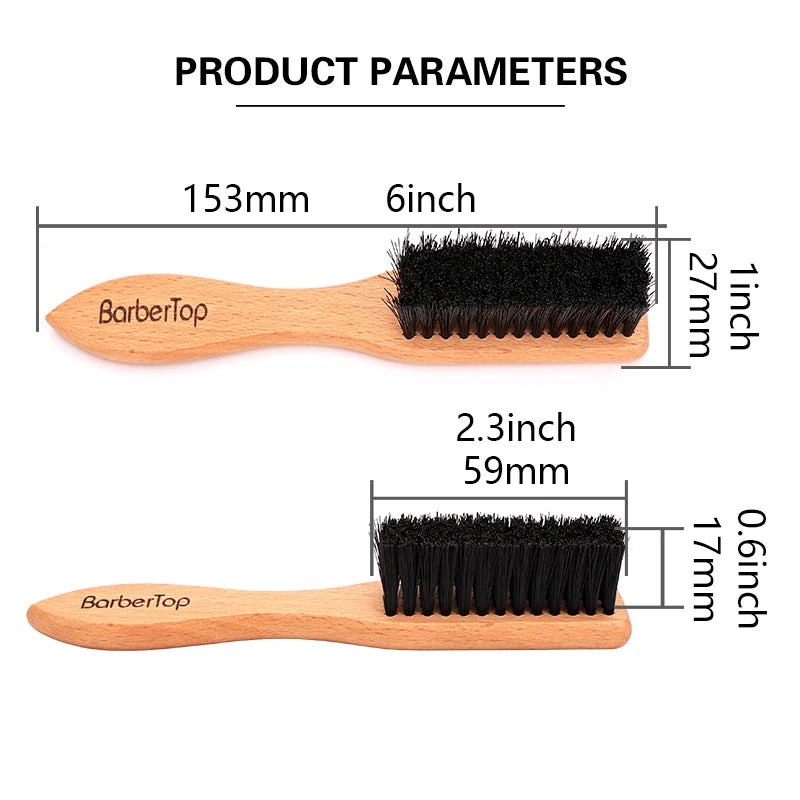 Barbertop Men Barbe Brosse Poignée boisée Brosse de nettoyage de cheveux doux Cheveux cassés