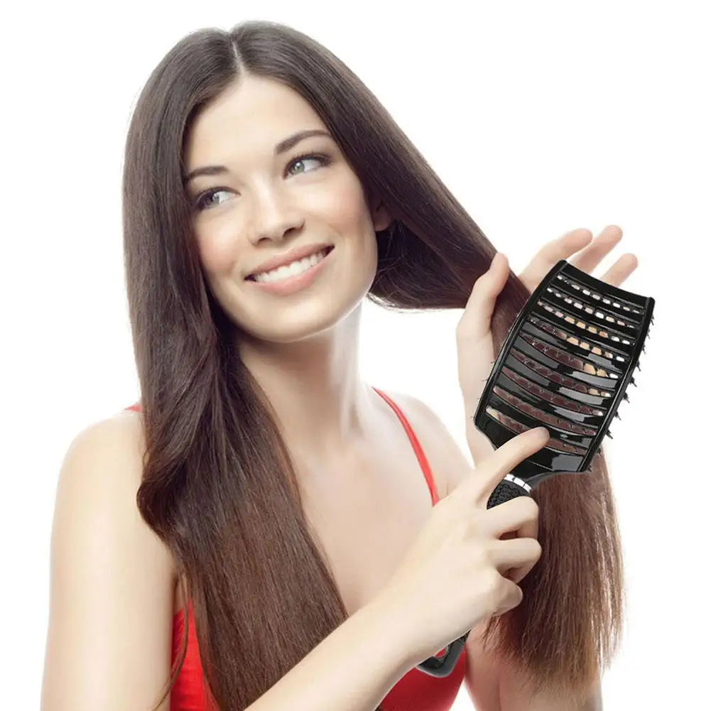 Brosse à cheveux, cheveux bouclés ou mouillés pour femmes, peigne de massage du cuir chevelu, outils de coiffure de salon pour femmes