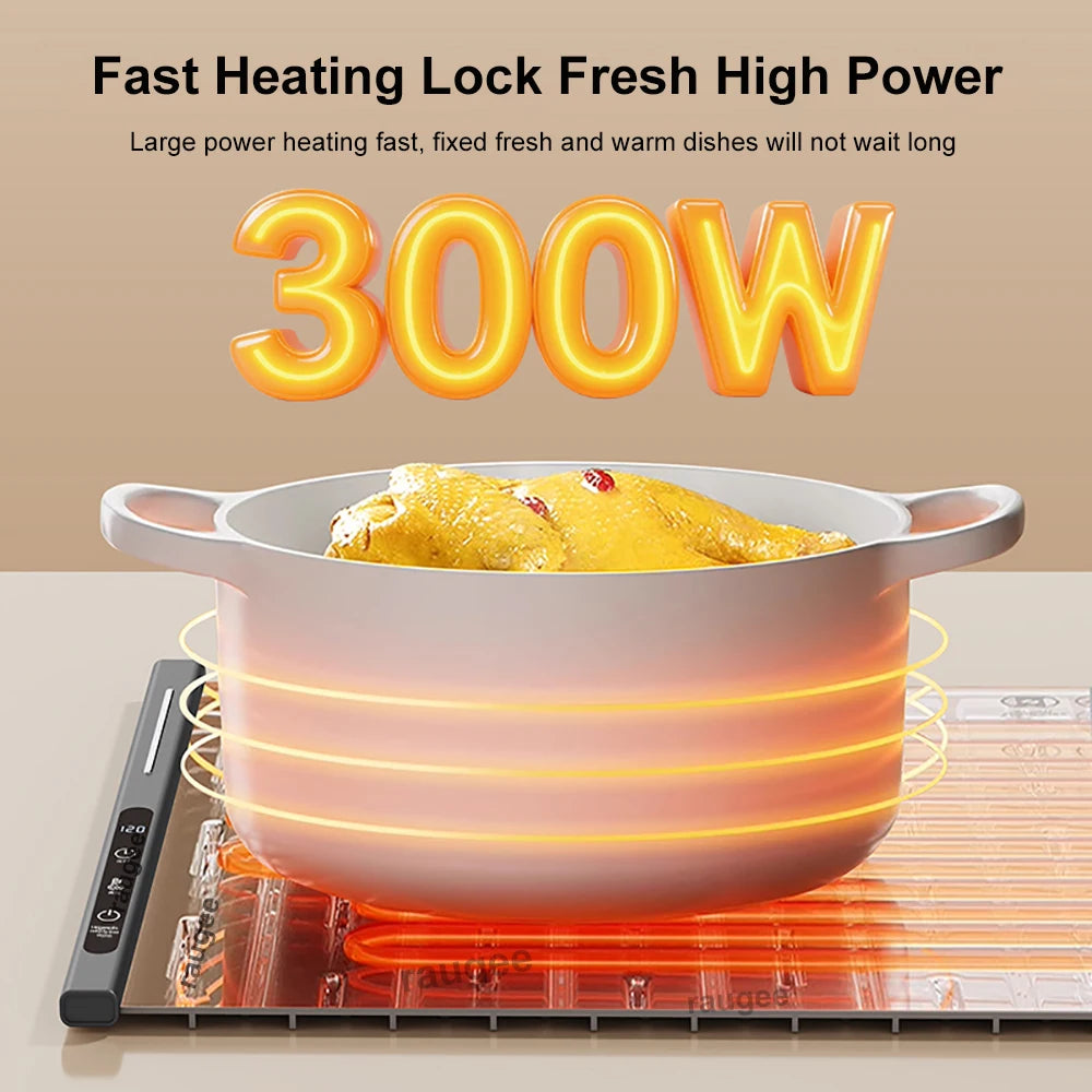 Food Warmer Plate Electric Warming Tray for Food Fast Heating Food Warming Pad Foldable Food Warming Mat Electric Food Warmer
