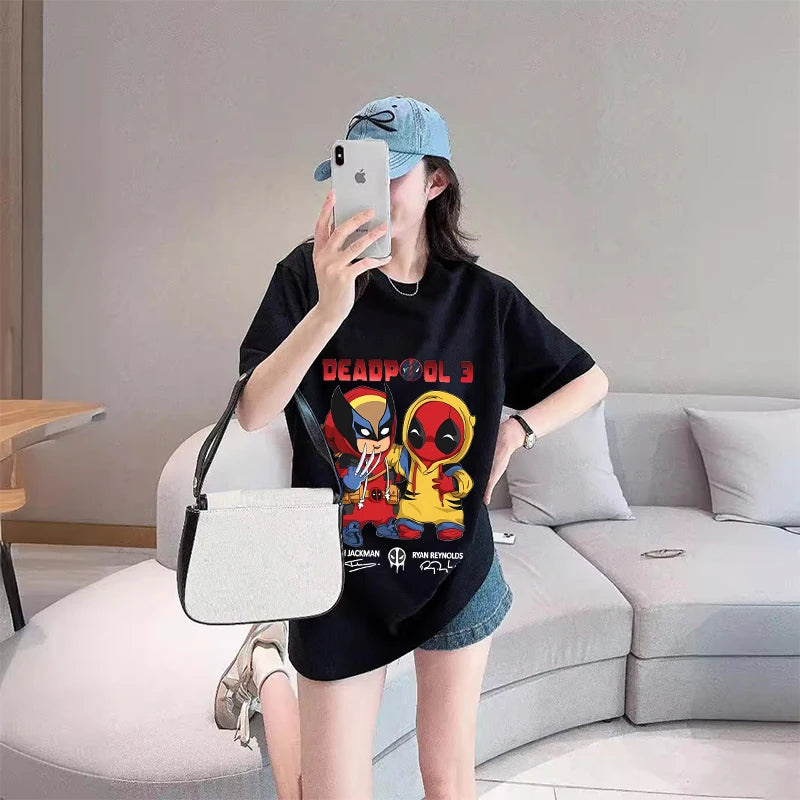 Marvels Spidermans Women Men T Shirt Fashion Printed Summer Clothes Marvels Anime Cartoon Tee Shirt Short Sleeve Tops