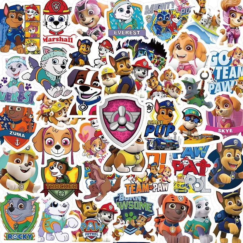 10/30/50/104PCS PAW Patrol Fun Children Cartoon Stickers Suitcase Scrapbooking Laptop Stationery Toy Sticker