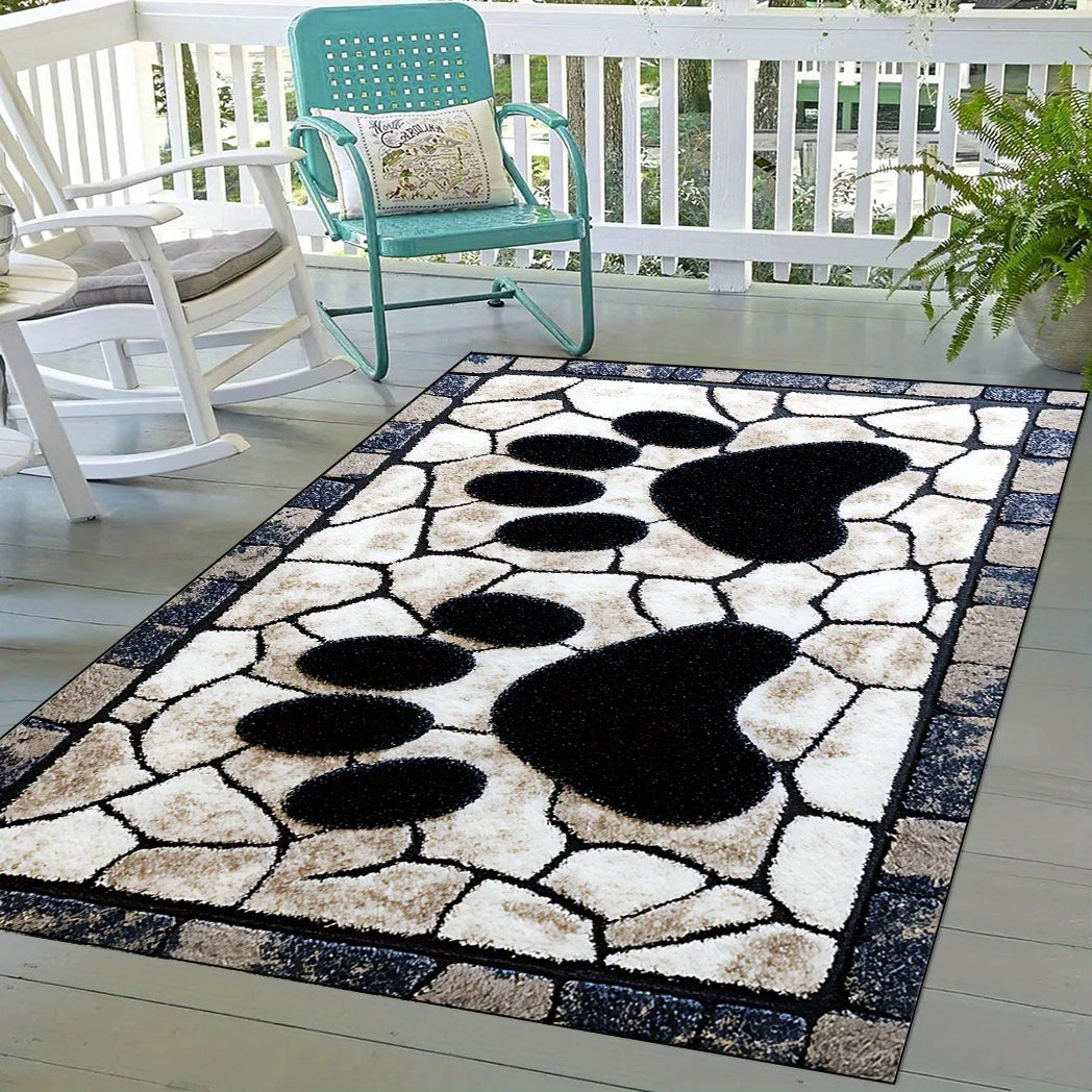 1pc Cute Door Mat Paw Printed Rectangular Door Mat with Silicone Base Sophisticated Bathroom Entry Adding A Touch of Elegance