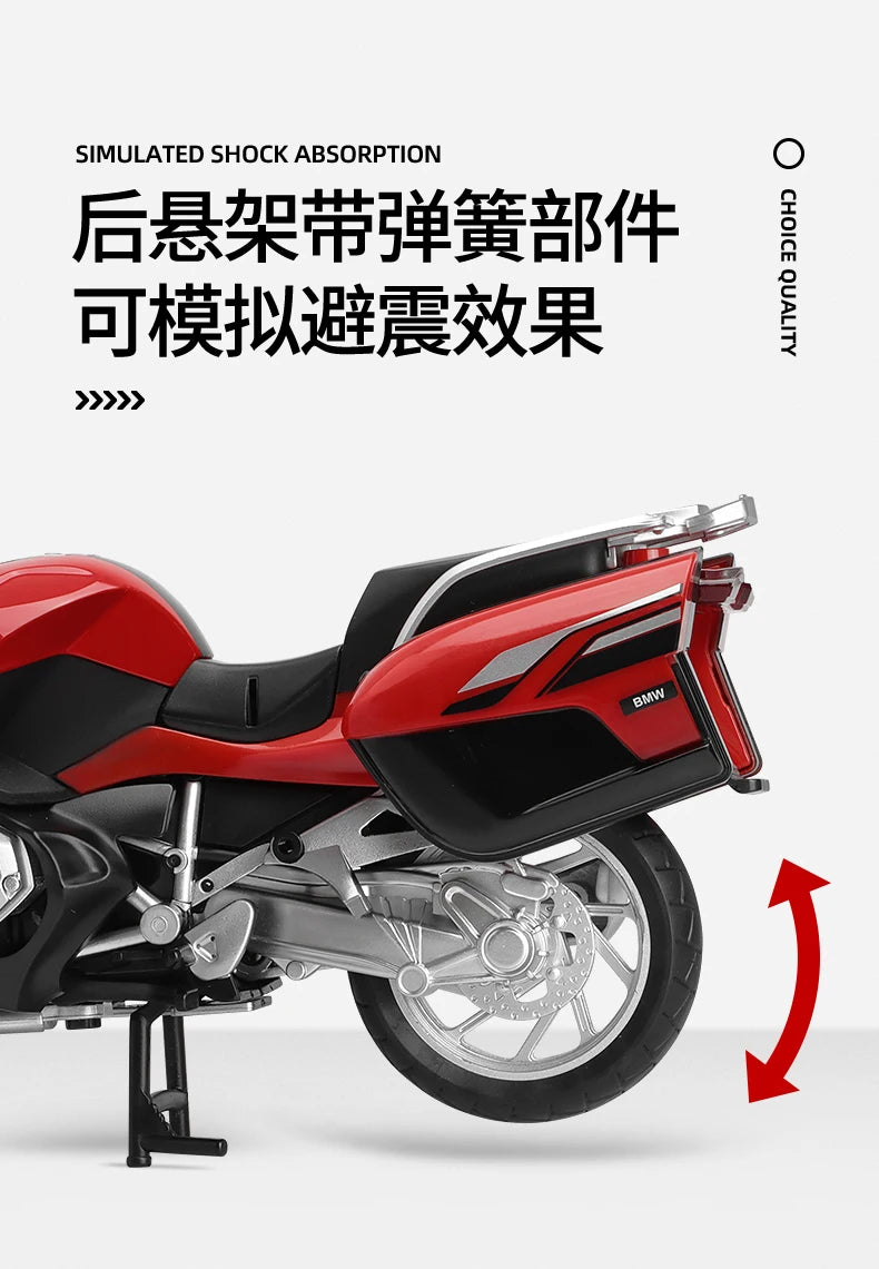 MSZ CCA 1:12 BMW R1250RT with base alloy die-cast car motorcycle model, toy gift giving, die-cast static motorcycle model