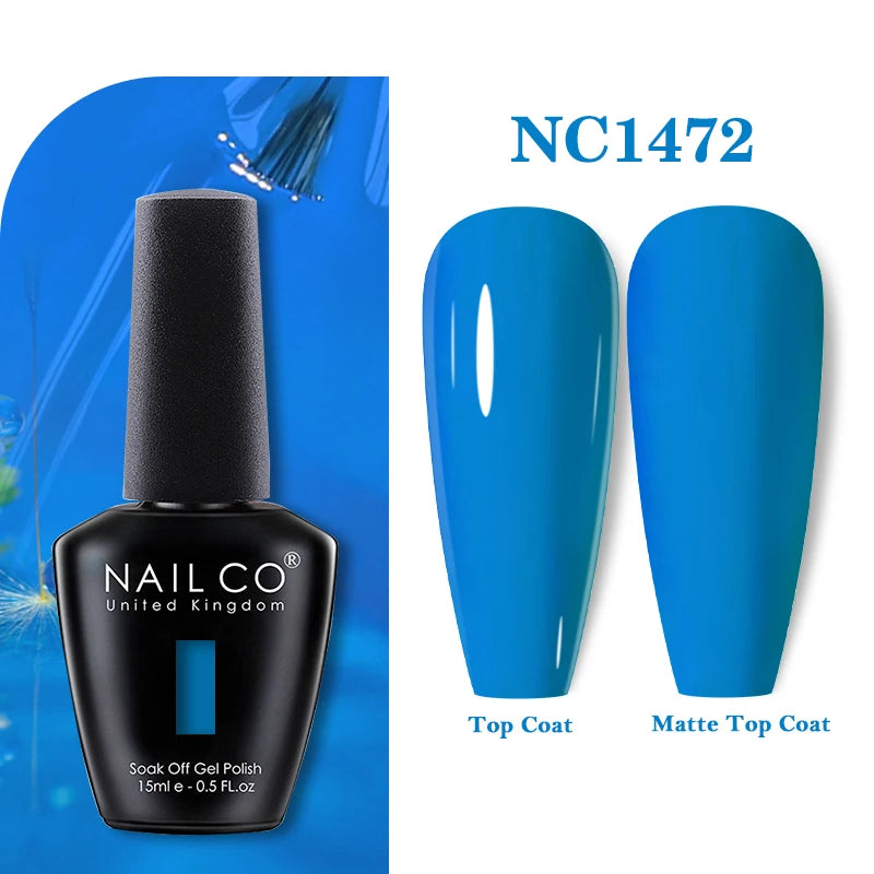 NAILCO Vernis Semi Permanent UV Gel Nail Polish Black White Color Nails Art Manicure TOP BASE Varnish Hybrid Nail Professionals