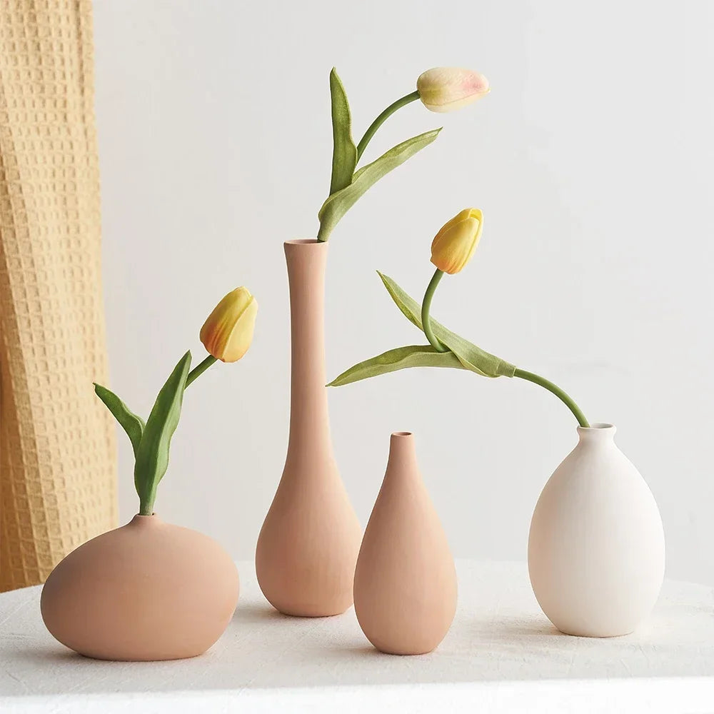 Plain Ceramic Vase  Arrangement Creative and Minimalist Nordic Ins Style Decoration Pottery Props for Home Photography Plain Vas
