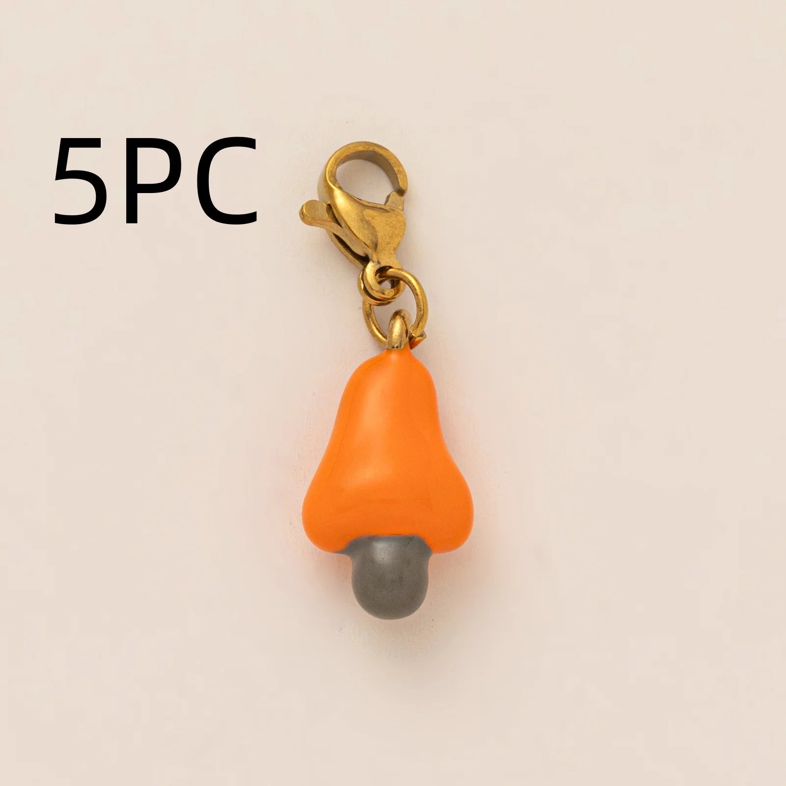 Wholesale 5pcs/lot 18K gold-plated DIY enamel stainless steel pendant, colorful fruit and food handmade jewelry accessories