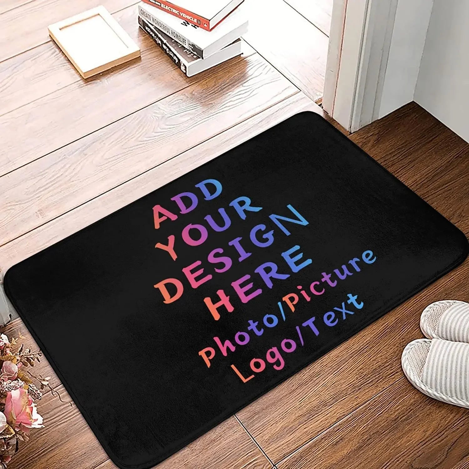 Custom Pet Rug Upload Your Logo Photo Text Personalized Doormat Soft Custom Rug For Front Door Christmas Gifts Halloween Decor