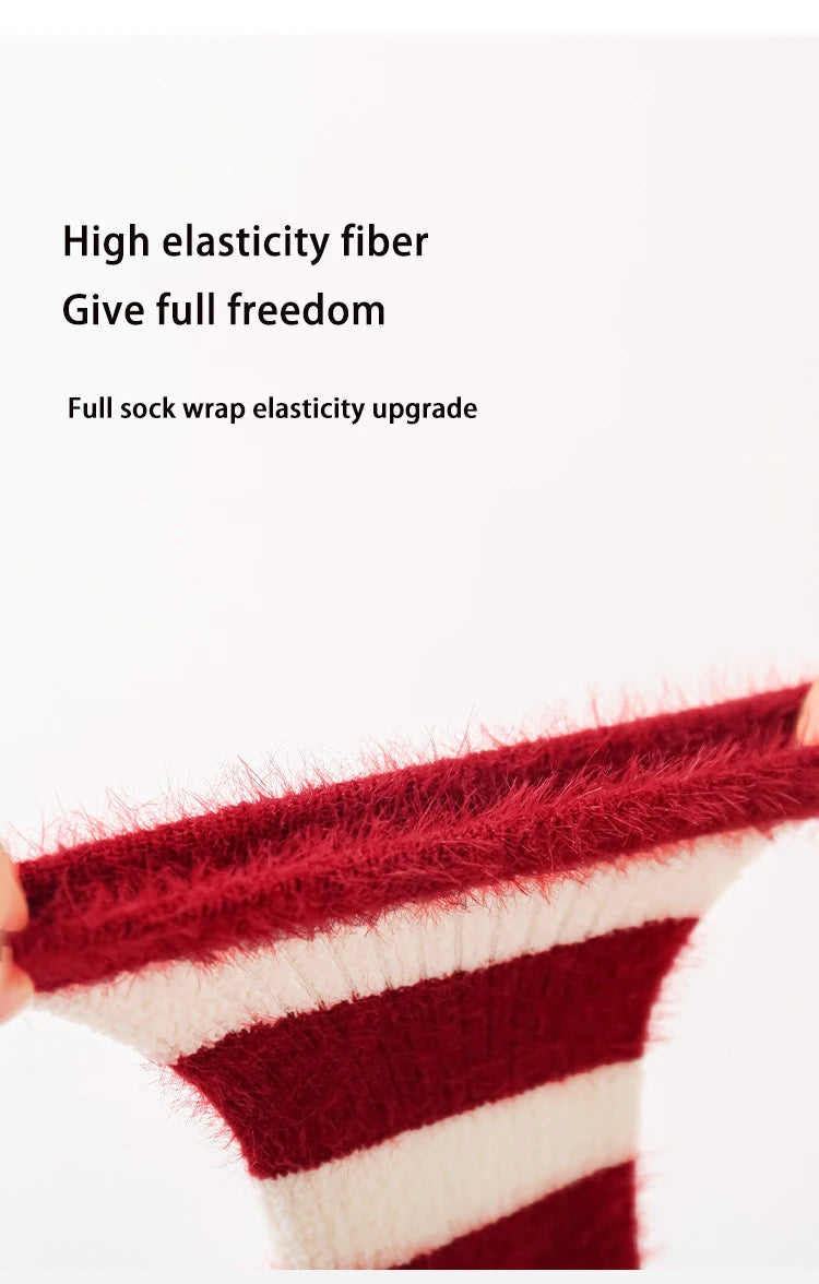 Red New Year Socks Newborn Baby Kids Soft Solid Thickened Velvet Toddler Mid Socks Girls Infant Boys Cute Boneless Socks 0-12Y