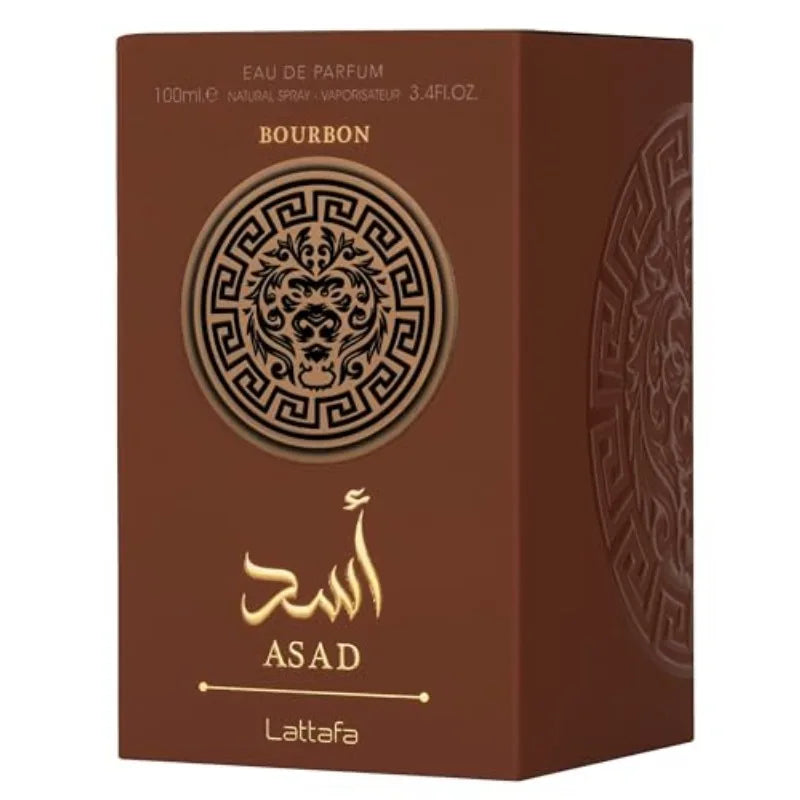 Lattafa Asad Bourbon for Unisex Eau de Parfum Spray, 3.4 Ounce