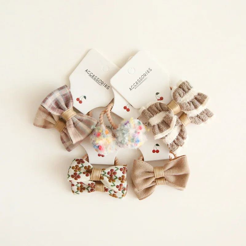 Elastic Hair Bow for Children, Children's Headwear, Hair Accessories for Girls, Cute Hair ties, Lovely Hair Rope, 10Pcs per Lot