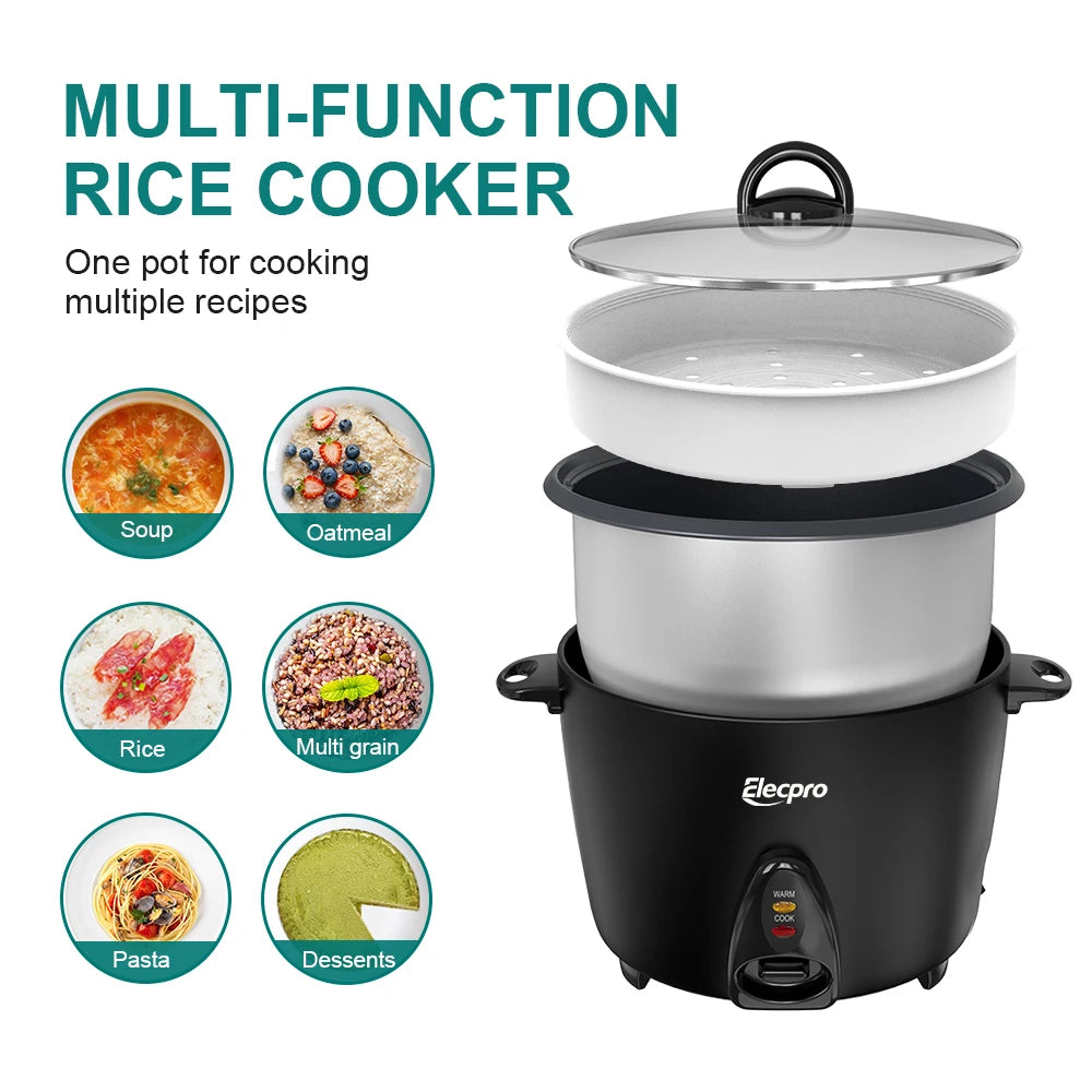 Elecpro Large Capacity Rice Cooker, 7L capacity and 15 cups uncooked capacity, suitable for cooking for 1-15 people