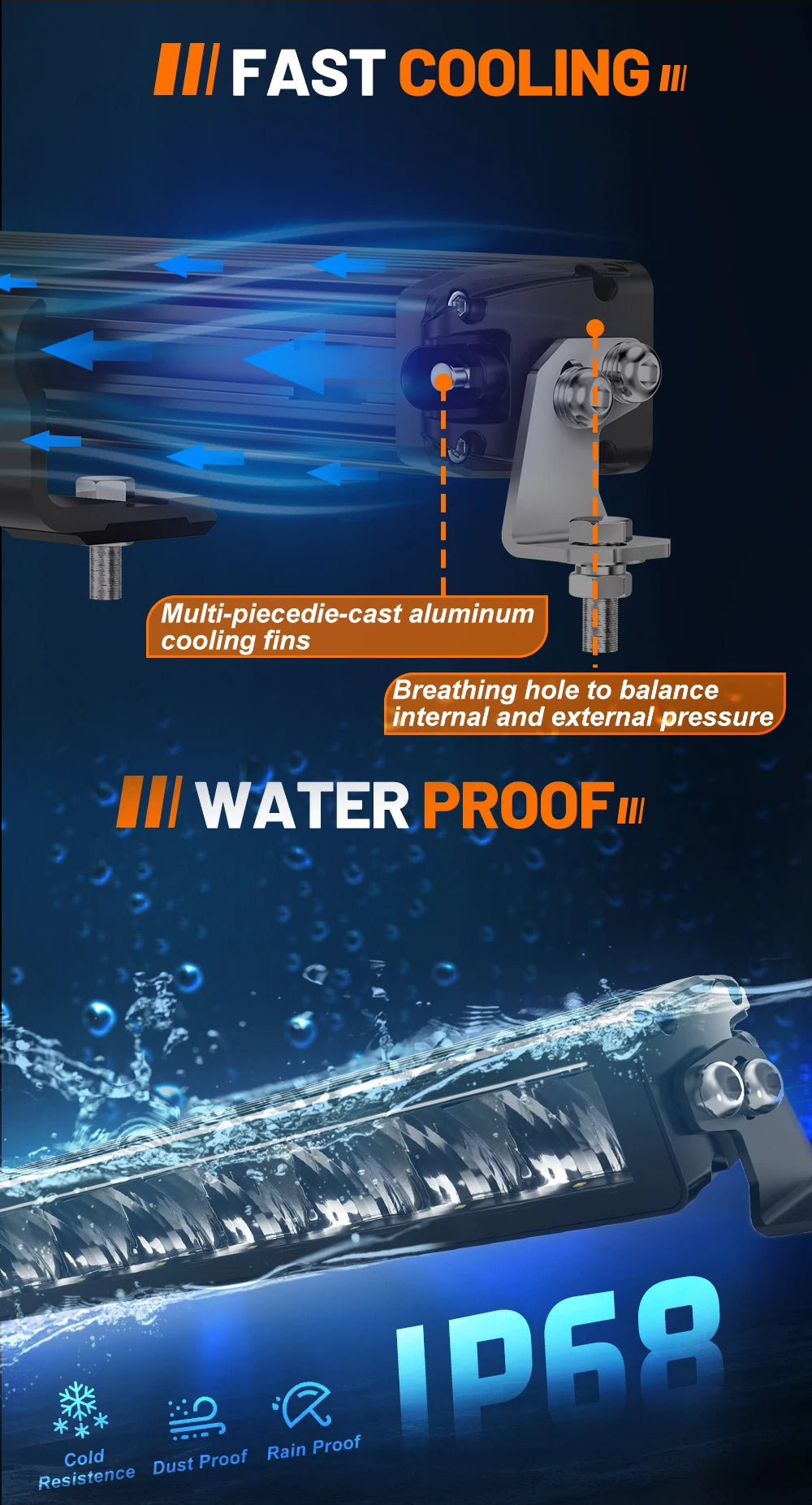 CO LIGHT 42 inch Single Row Off Road LED Driving Roof Bumper Light Bars DRL 2 Style Mounting Brackets for Off road ATV UTV SUV