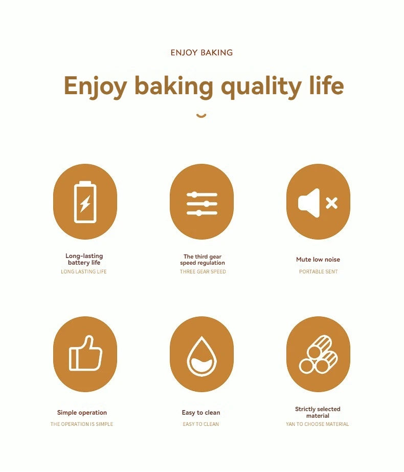 Cordless Multi-Use Whisk System | Compact Handheld Mixer with Milk Frother & Auto-Stirring for Baking, Coffee, and Cream