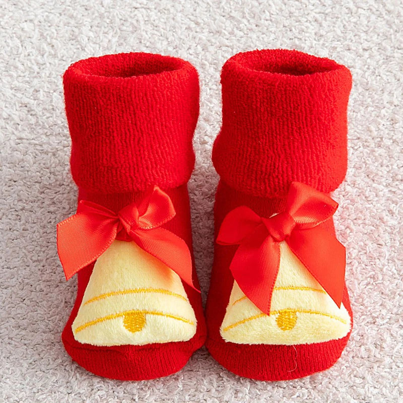 Baby Christmas Socks Kids Children's Socks for Girls Boys Non-slip Print Cotton Toddler for Newborns Infant Short Socks Clothing
