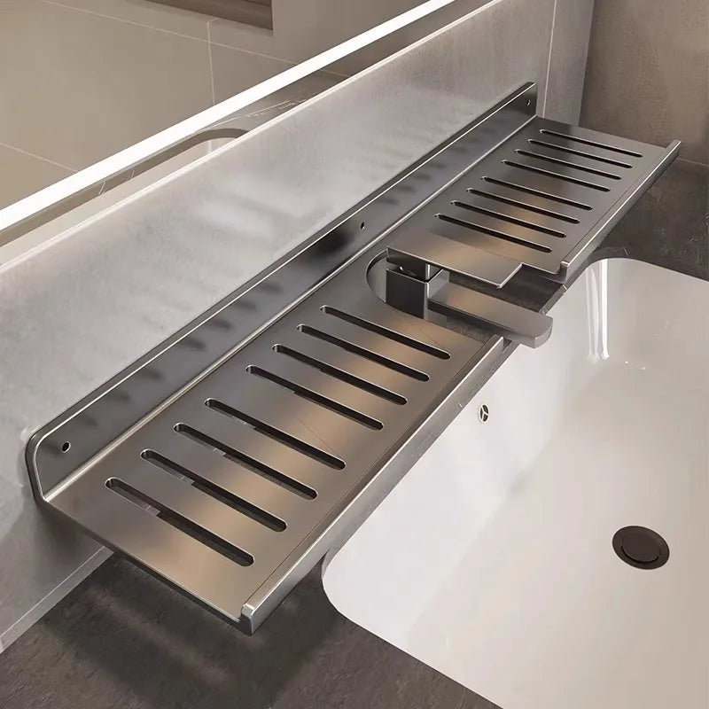 Kitchen and bathroom storage rack, washbasin rack, suction cup mirror, front rack, bathroom sink, faucet, wall mounted