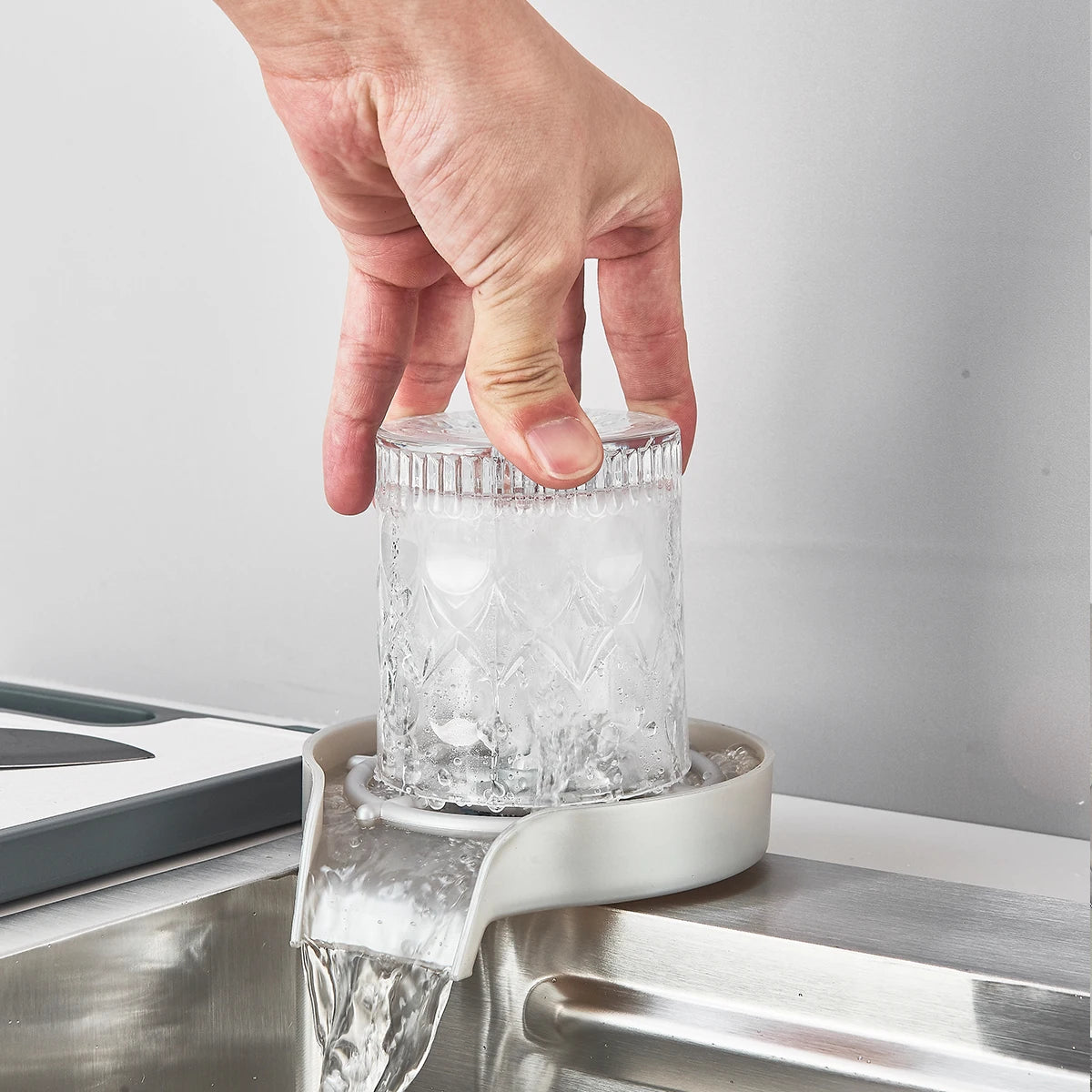 304 Stainless Steel Waterfall Kitchen Sink Large Single Slot Integrated 80X45cm Faucet Set Soap Dispenser Pure Water Tap