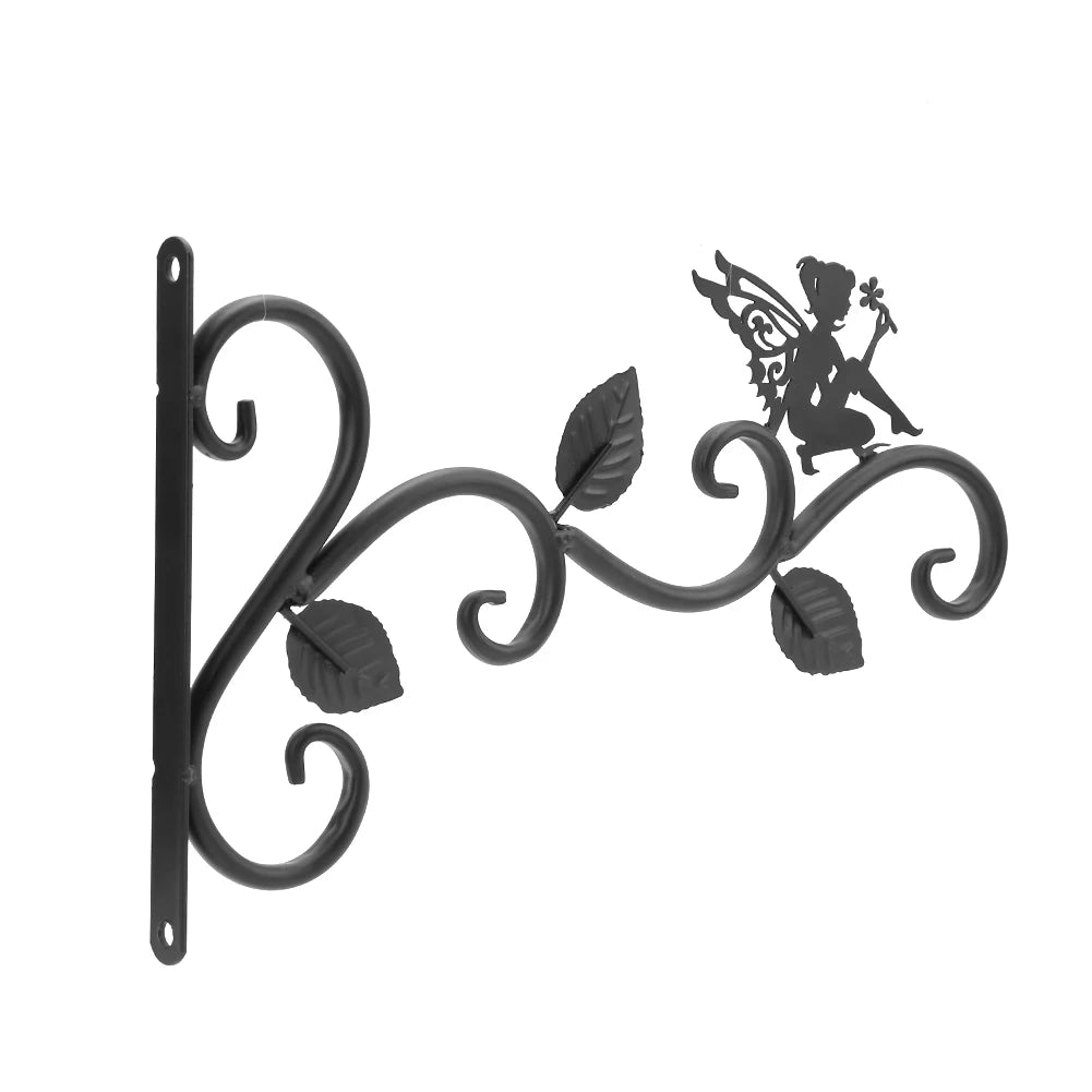 11.8inch Hanging Plant Bracket Iron Decorative Wall Hanger Hooks Black Iron Plant Hanger Bracket for Flower Baskets Wind Chimes