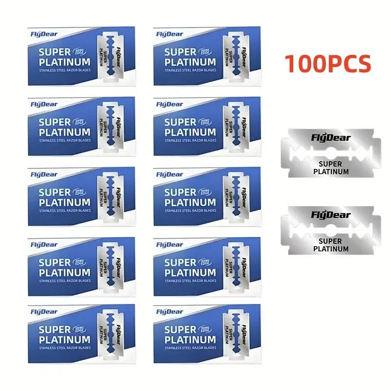 Outil de barbier professionnel Sécurité à double bord lames de rasoir rétro classiques en acier inoxydable pour le rasage et l’épilation des hommes