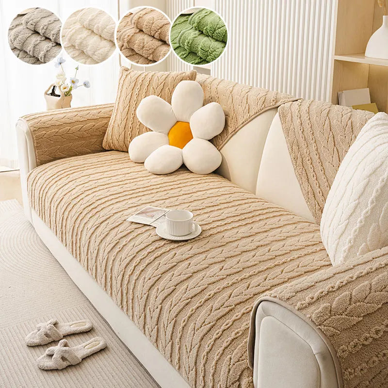 1PC-Autumn and Winter Plush Thickened 2025 New Sofa Mat Comfortable Cotton Fleece Anti slip Sofa Mat