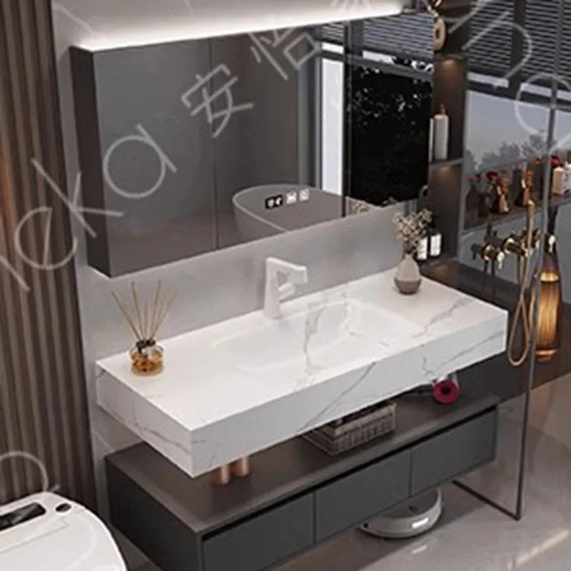 Armoire de salle de bain légère en bois massif, toilettes de rangement Vintage, vanité de salle de bain, miroirs de maquillage, meubles Para Banheiro