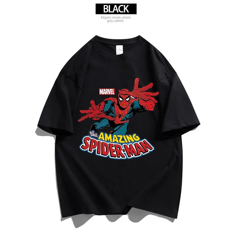 Marvels Spidermans Women Men T Shirt Fashion Printed Summer Clothes Marvels Anime Cartoon Tee Shirt Short Sleeve Tops