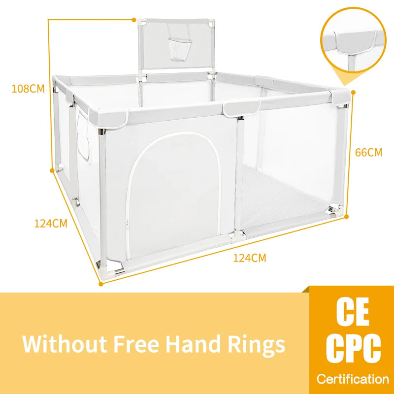 PANGDUBE Baby Playground Playpen for Baby and Toddlers Thicken Steel Pipes & Cloth Baby Fence Play Park Baby Activity Fence