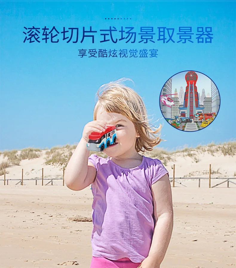 Original Paw Patrol True Metal Series Peek A View Vehicle Ryder Headquarters Patrol Car Movie Collectible Classic Kid Toys Gifts