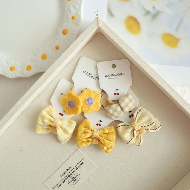 Elastic Hair Bow for Children, Children's Headwear, Hair Accessories for Girls, Cute Hair ties, Lovely Hair Rope, 10Pcs per Lot