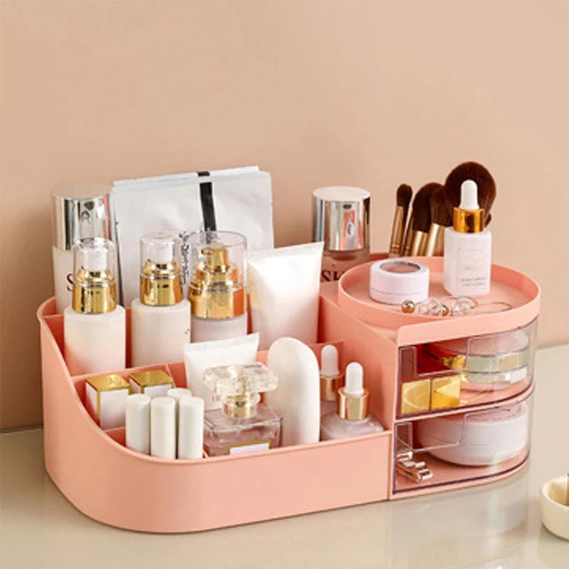 Boîte de rangement cosmétique avec tiroir