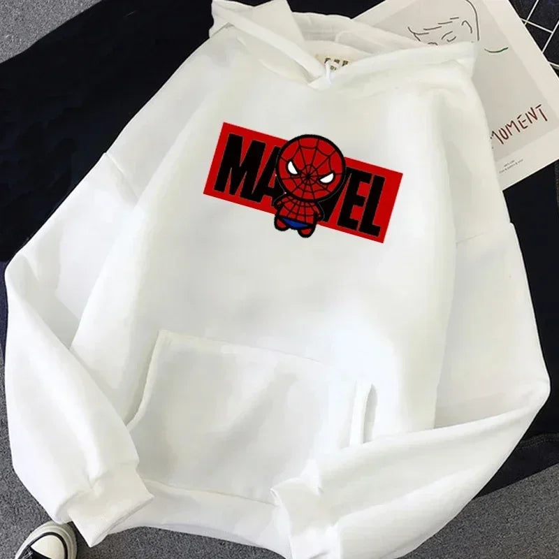 Daily Marvel Printed Men Hoodies Cartoon Hipster Spiderman Creative Fashion Graphic Trendy Autumn Winter Male Sweatshirts