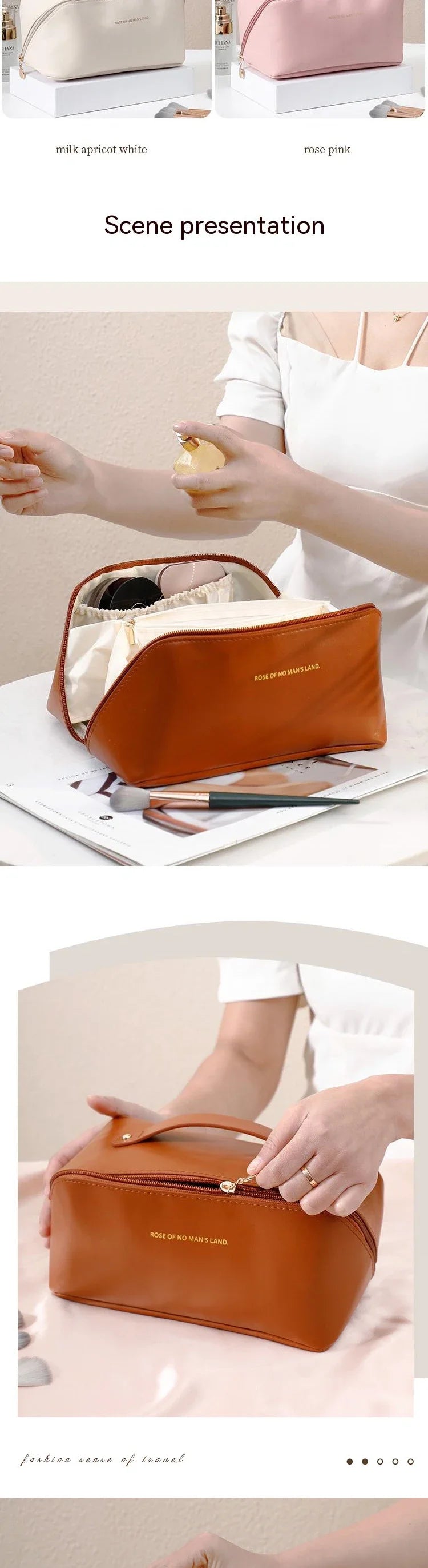 Sac de rangement portable pour cosmétiques, grande capacité