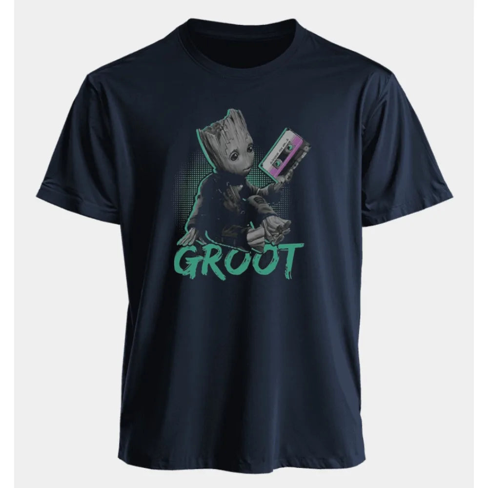 Marvel Men's and Women's T-shirts Groot Summer American Spring and Autumn New Classic Oversized Sporty Style Short-sleeved
