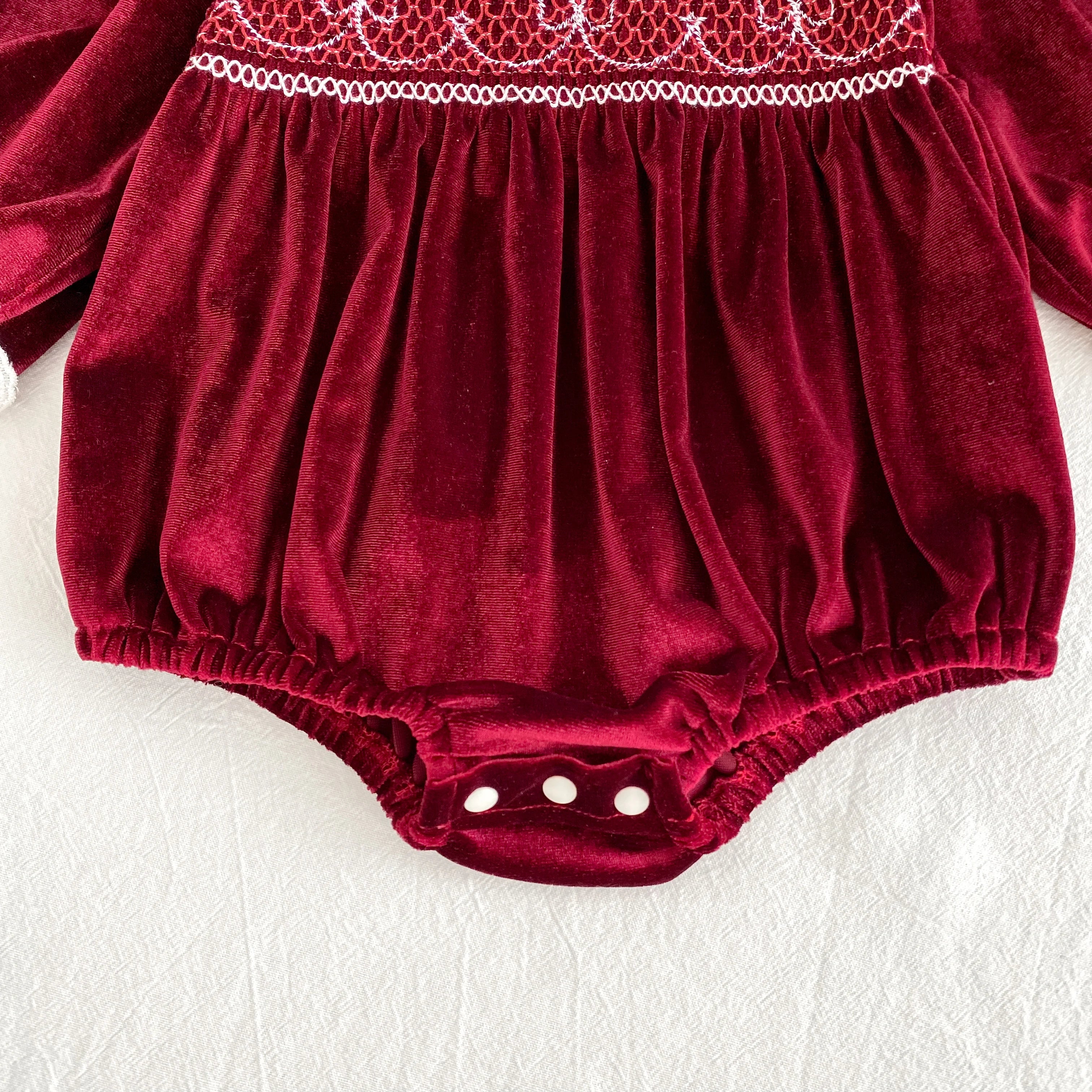 2025 Christmas 0-24M Baby Girls Jumpsuit Casual Bow Embroidered Long Sleeves Newborn Romper Christmas Party Toddler Cute Clothes