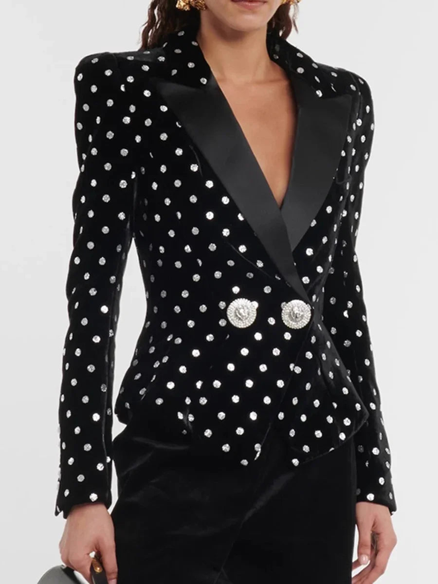 Blazer pour femmes col cranté manches longues