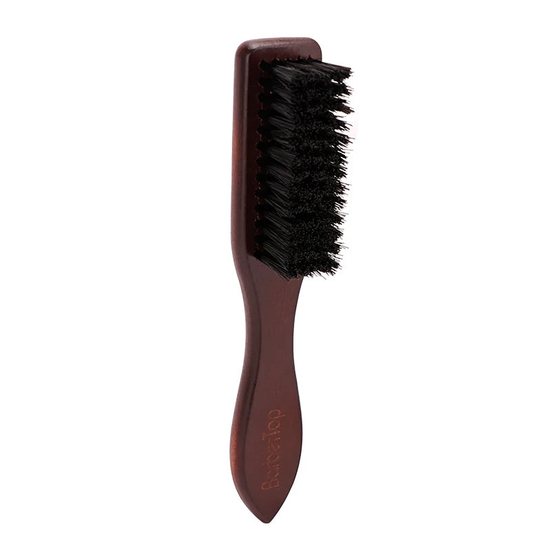 Barbertop Men Barbe Brosse Poignée boisée Brosse de nettoyage de cheveux doux Cheveux cassés