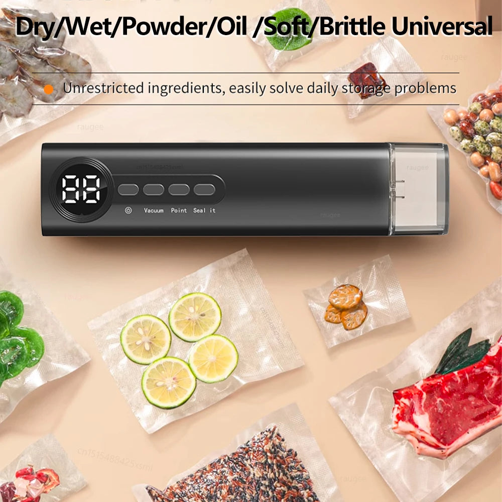 Vacuum Sealer Mini Wireless Food Vacuum Sealing Machine USB Rechargeable Automatic Plastic Bags Sealer For Household Use