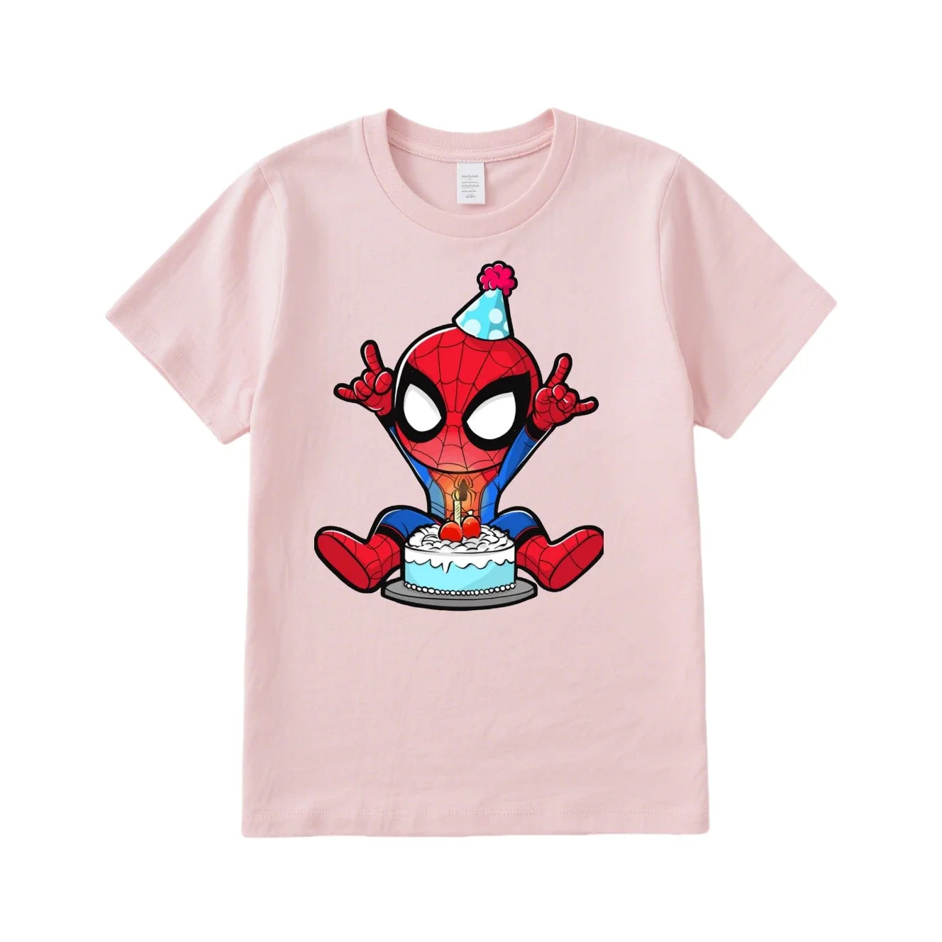 Marvel Printed Cotton TShirt Spider Man Celebrate Birthday Graphic Summer Autumn Family Matching Outfits Parent-child Unisex Tee