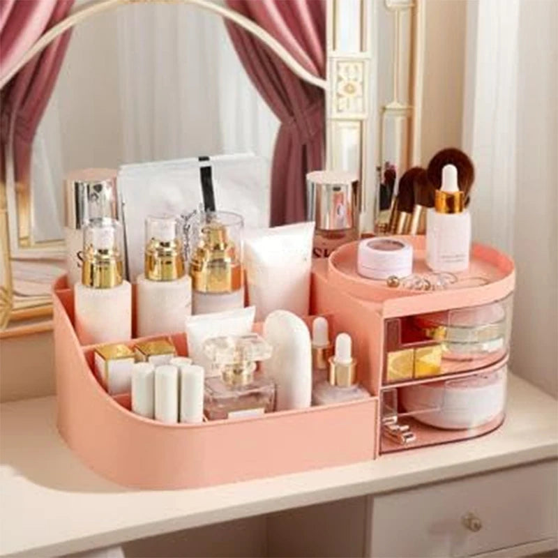 Boîte de rangement cosmétique avec tiroir