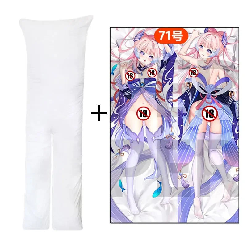 Custom Design Dakimakura Cotton Filled Anime Waifu Sexy Girl Body Pillow Split Leg with Hole for Onahole Genshin Hutao