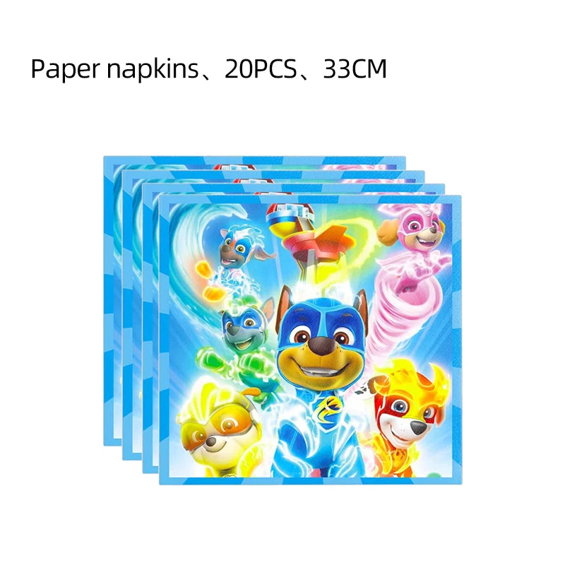 PAW Patrol Birthday Decoration Supplies Party Favor Water cups plates tableware Knife fork and spoon Party tableware and supplie
