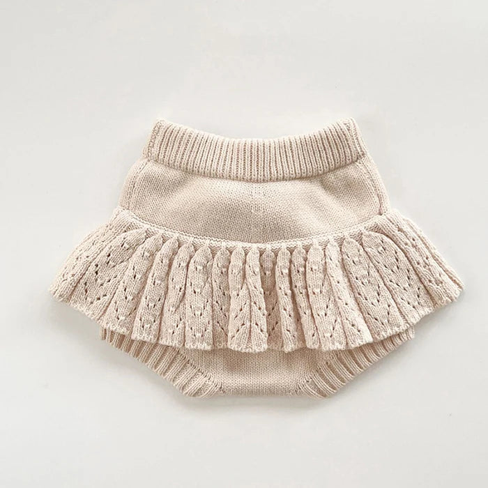 2025 New Autumn 0-3Yrs Children Clothes Suit Long Sleeved Knitted Pullover Sweater+PP Shorts Toddler Baby Girl Clothes Set