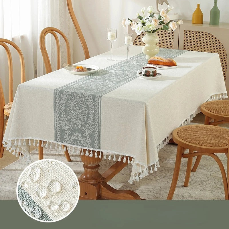 Cotton Blend Waterproof Tablecloth  Anti-oil Table Cover, Party Family Dinner Tablecloth for Kitchen Restaurant Wedding