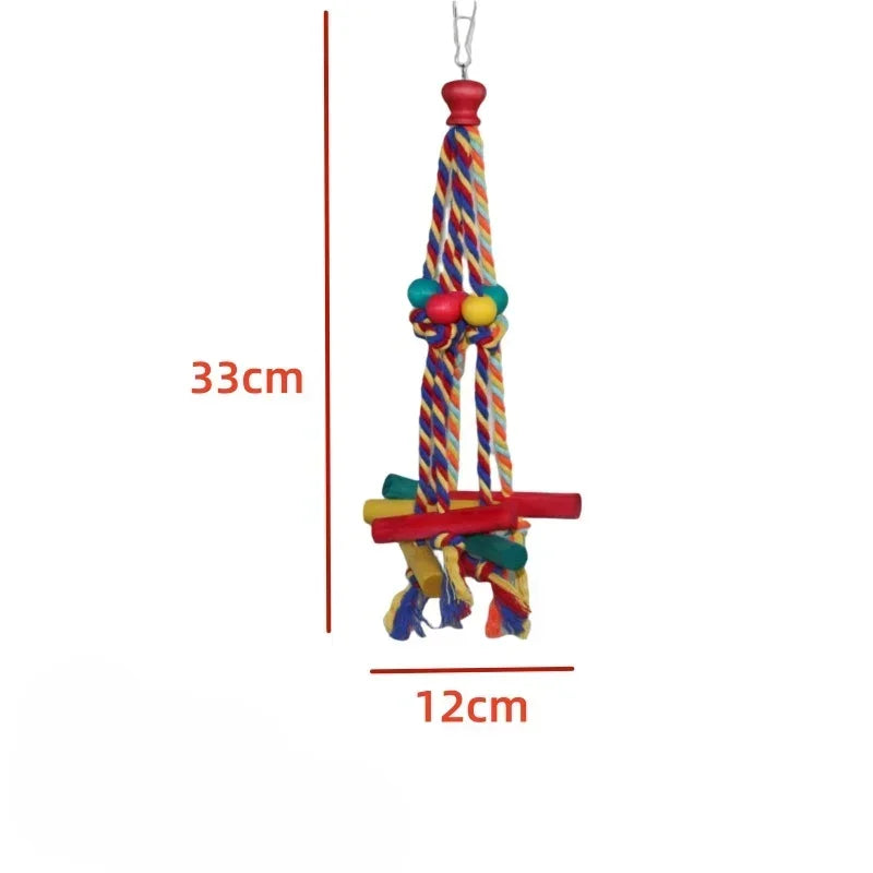Parrot toys, Colorful wooden bird supplies, Unique shape, Diverse ways to play, Complete variety, Large parrot bite bird toys