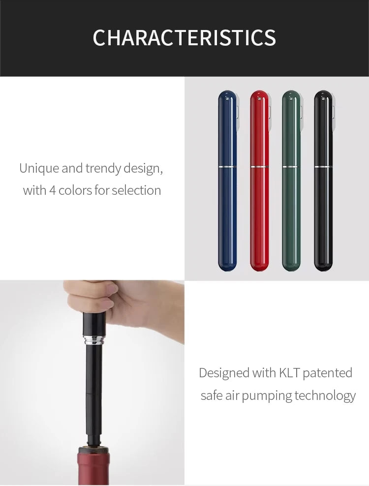 Portable Handheld 2-in-1 Air Pressure Wine Opener with Air Pump And Cork Remover Foil Cutter Compact Desktop Cicerone for Party